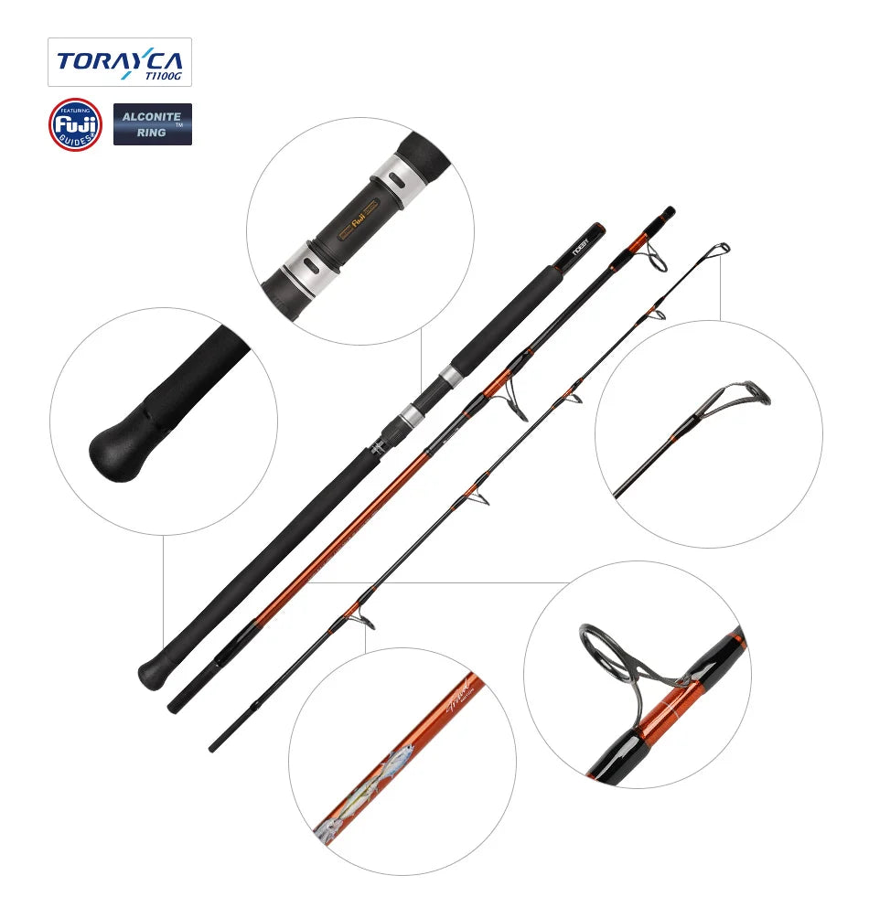 NOEBY VOYAGER Travel Popping Rod – 2.49m | Fuji Guides | Torayca | Offshore Casting | Portable | Big Game GT & Kingfish - Cast And Catch