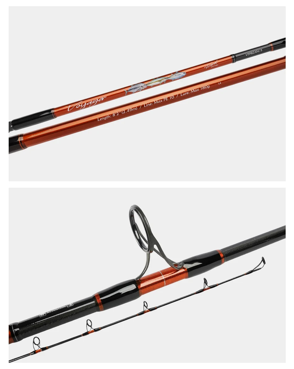 NOEBY VOYAGER Travel Popping Rod – 2.49m | Fuji Guides | Torayca | Offshore Casting | Portable | Big Game GT & Kingfish - Cast And Catch