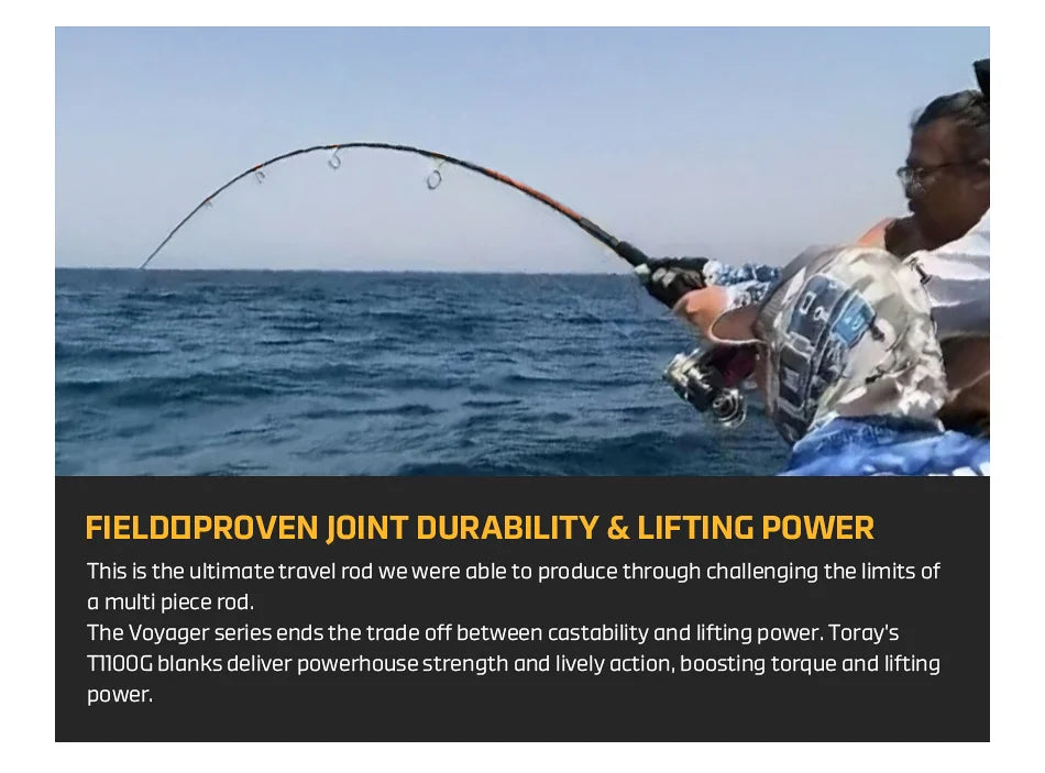 NOEBY VOYAGER Travel Popping Rod – 2.49m | Fuji Guides | Torayca | Offshore Casting | Portable | Big Game GT & Kingfish - Cast And Catch
