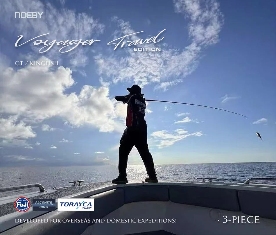 NOEBY VOYAGER Travel Popping Rod – 2.49m | Fuji Guides | Torayca | Offshore Casting | Portable | Big Game GT & Kingfish - Cast And Catch