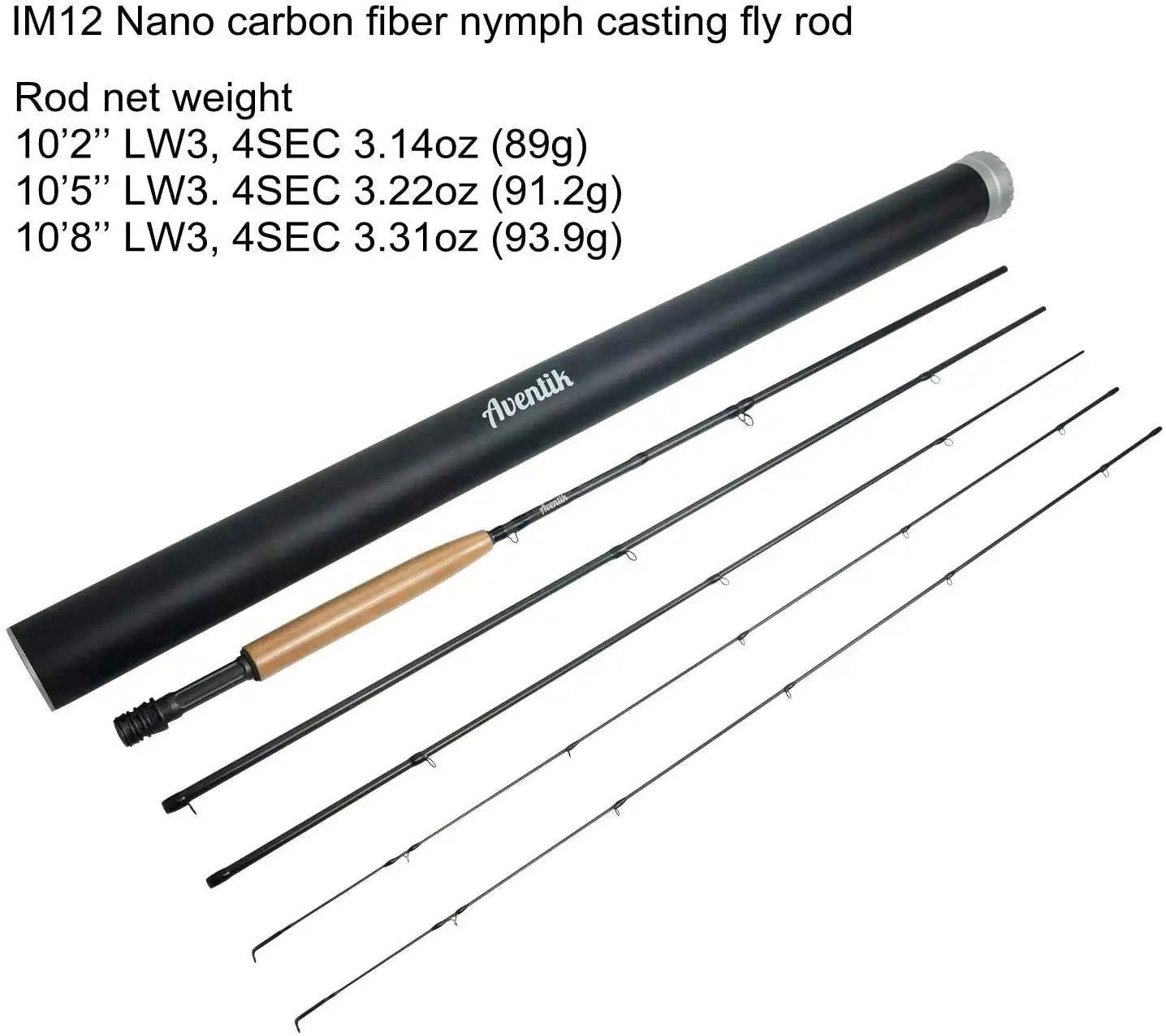 Aventik Nano IM12 3wt Nymph Special – 10'2'', 10'5'', 10'8'' | 4SEC | Medium-Fast Action | Super Light Nymph Cast | Redington Rod - Cast And Catch
