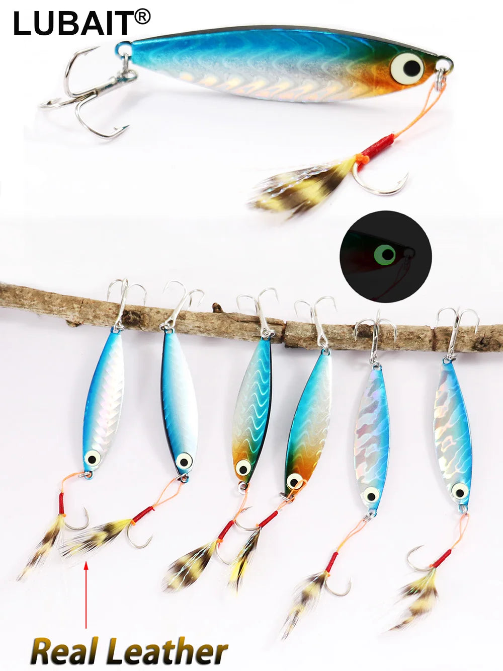 Fishing Lures – Metal Jig/Spinning Spoon | Feather & Carbon Hooks | Hard Artificial Bait | Luminous Eye | Sinking | Bass & General Tackle - Cast And Catch