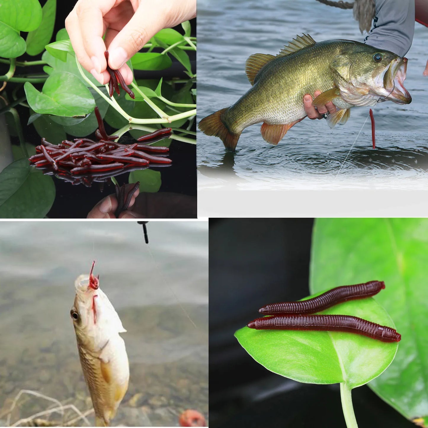 Sougayilang Soft Fishing Lure Set – 50–200pcs | 4cm, 0.3g Simulation Worms | Lifelike Scented Bass Lures - Cast And Catch