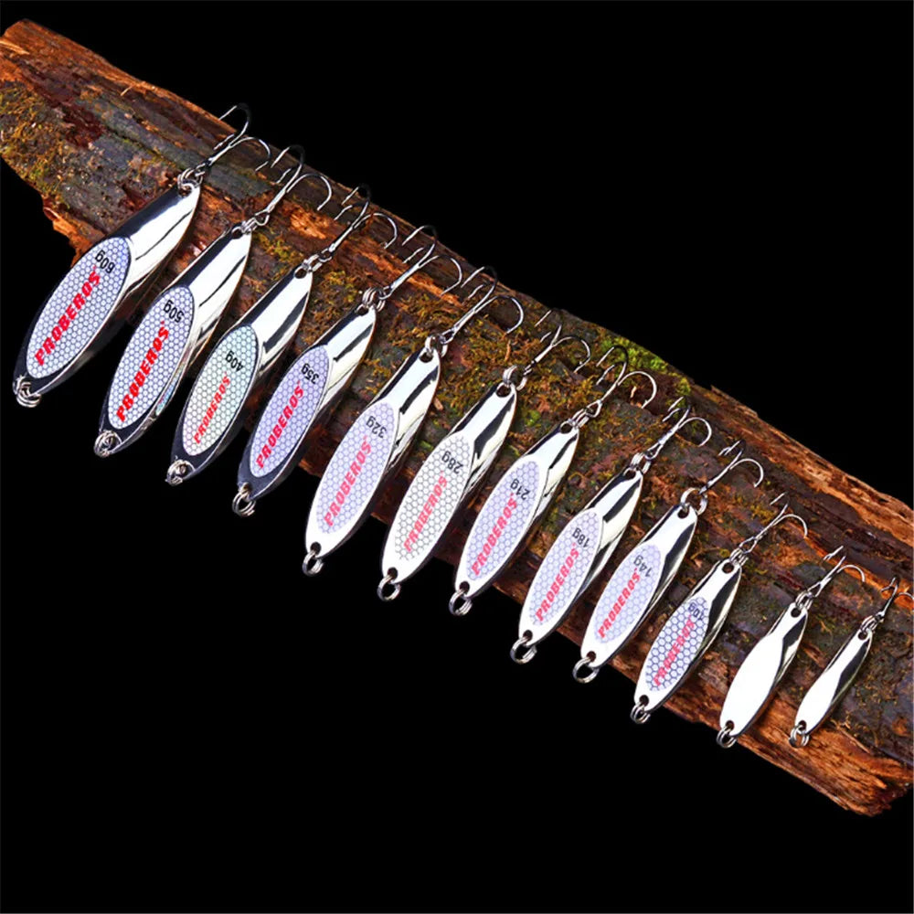Metal Spoon Fishing Lure – 3–60g | Spinner/Jig Crankbait | Hard Bait with VIB Sequins & Hooks | Carp Fishing - Cast And Catch