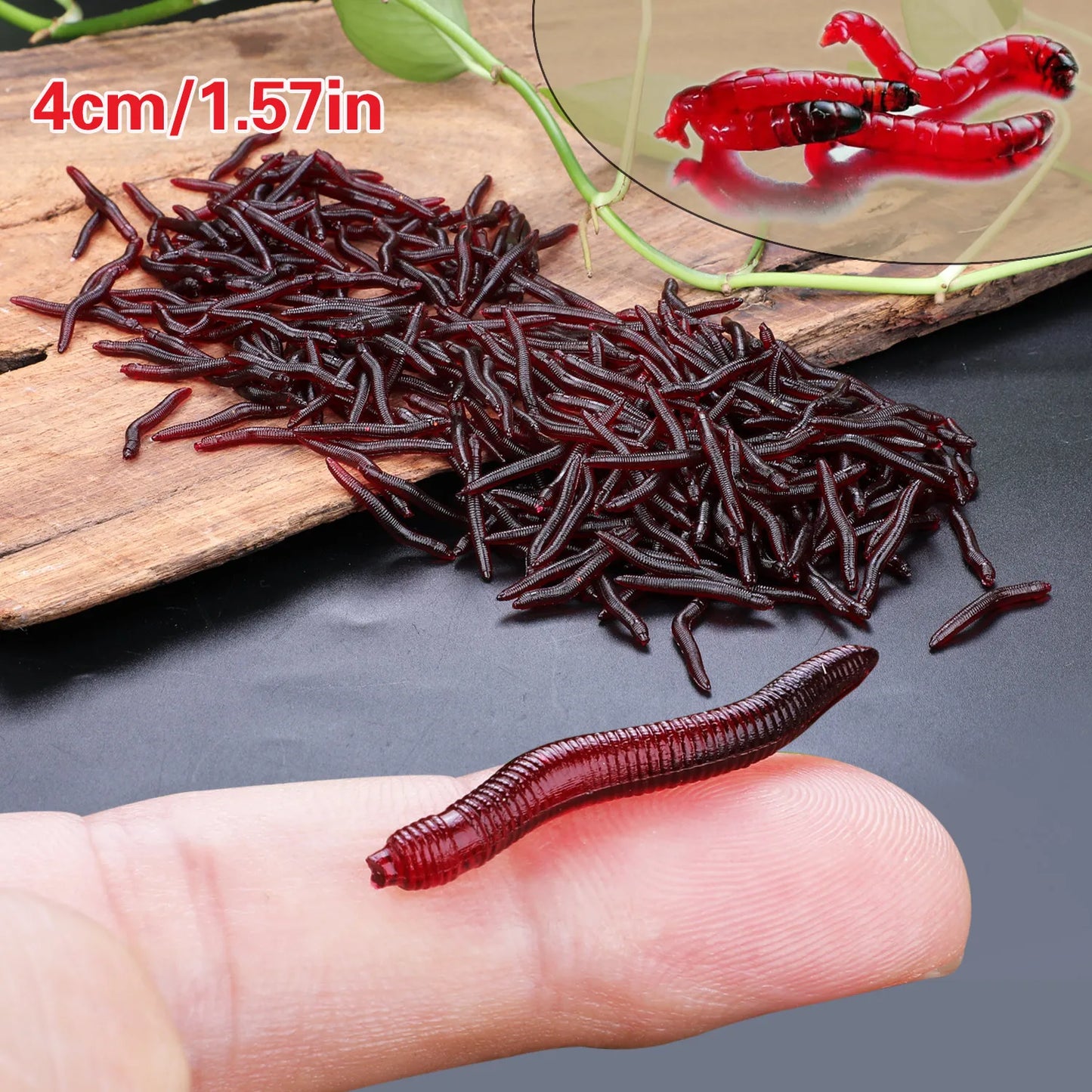 Sougayilang Soft Fishing Lure Set – 50–200pcs | 4cm, 0.3g Simulation Worms | Lifelike Scented Bass Lures - Cast And Catch