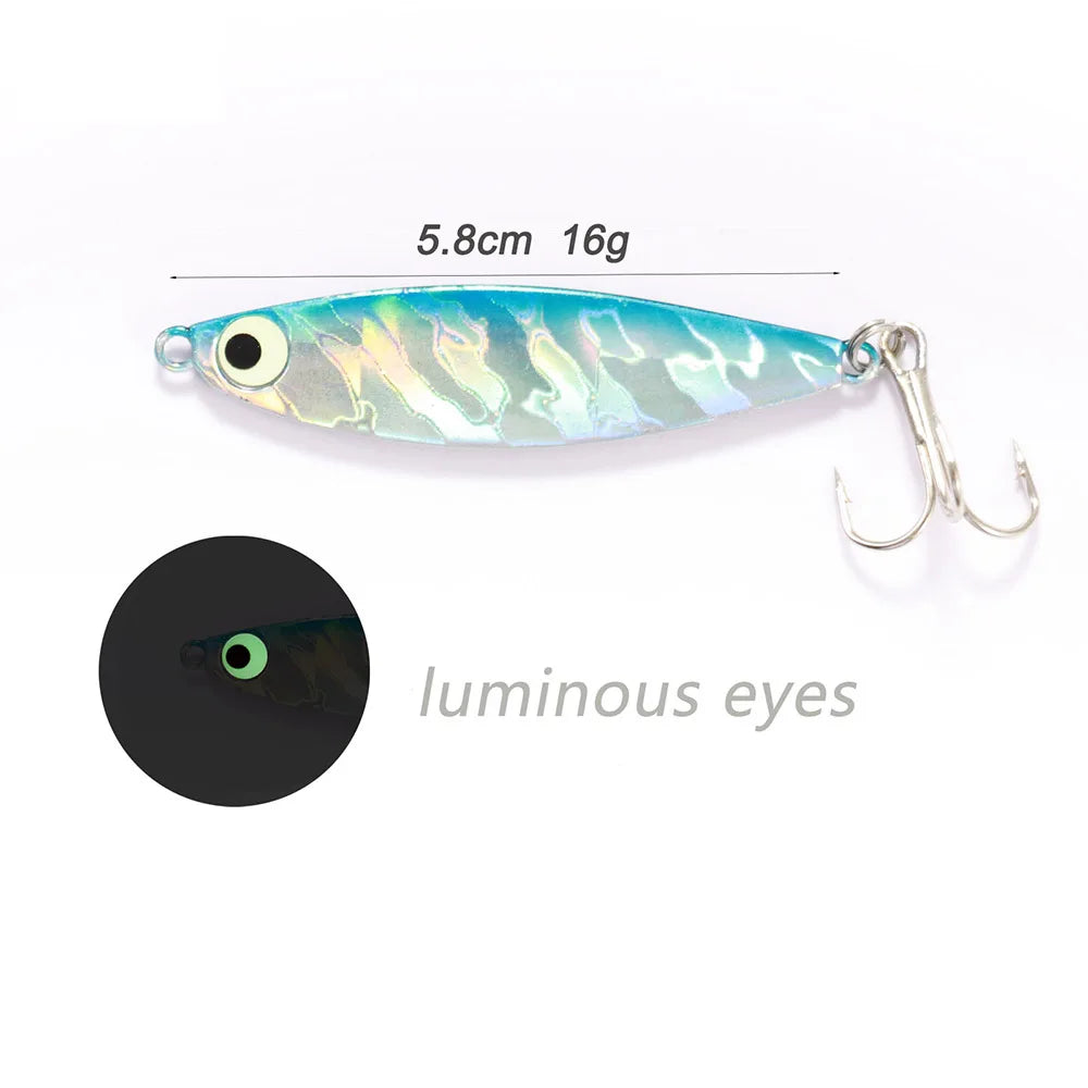 Fishing Lures – Metal Jig/Spinning Spoon | Feather & Carbon Hooks | Hard Artificial Bait | Luminous Eye | Sinking | Bass & General Tackle - Cast And Catch