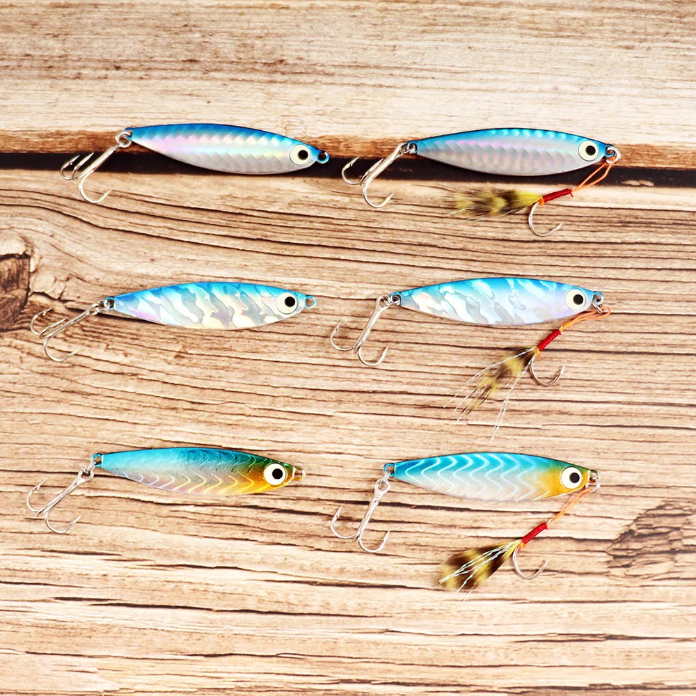Fishing Lures – Metal Jig/Spinning Spoon | Feather & Carbon Hooks | Hard Artificial Bait | Luminous Eye | Sinking | Bass & General Tackle - Cast And Catch