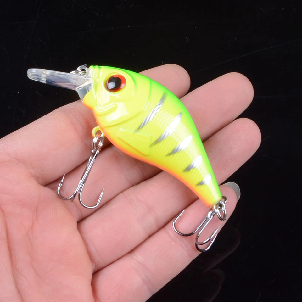 Hard VIB Minnow Lure – 7.5cm, 10.2g | Sinking Crankbait | Treble Hooks | 3D Eyes | Fishing Tackle - Cast And Catch
