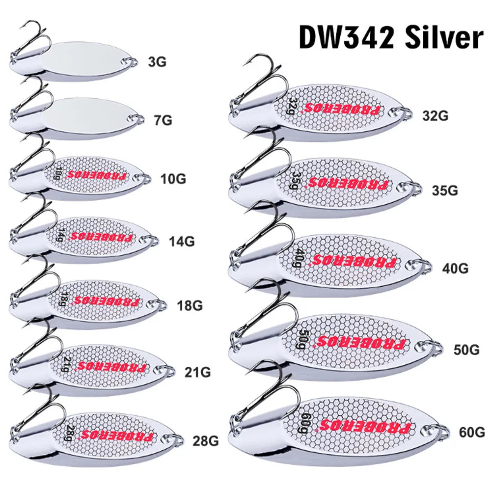 Metal Spoon Fishing Lure – 3–60g | Spinner/Jig Crankbait | Hard Bait with VIB Sequins & Hooks | Carp Fishing - Cast And Catch