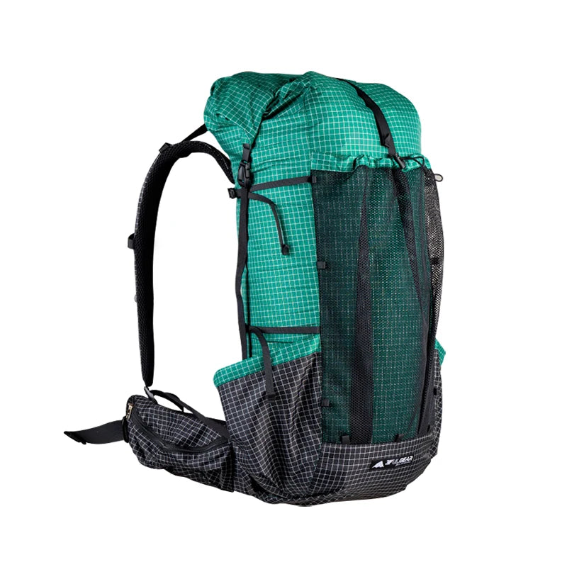 FLAME'S CREED Qi Dian Pro Backpack – 40+16L Ultralight | Frameless Travel, Camping & Hiking Outdoor Pack - Cast And Catch