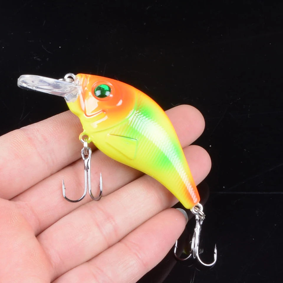 Hard VIB Minnow Lure – 7.5cm, 10.2g | Sinking Crankbait | Treble Hooks | 3D Eyes | Fishing Tackle - Cast And Catch