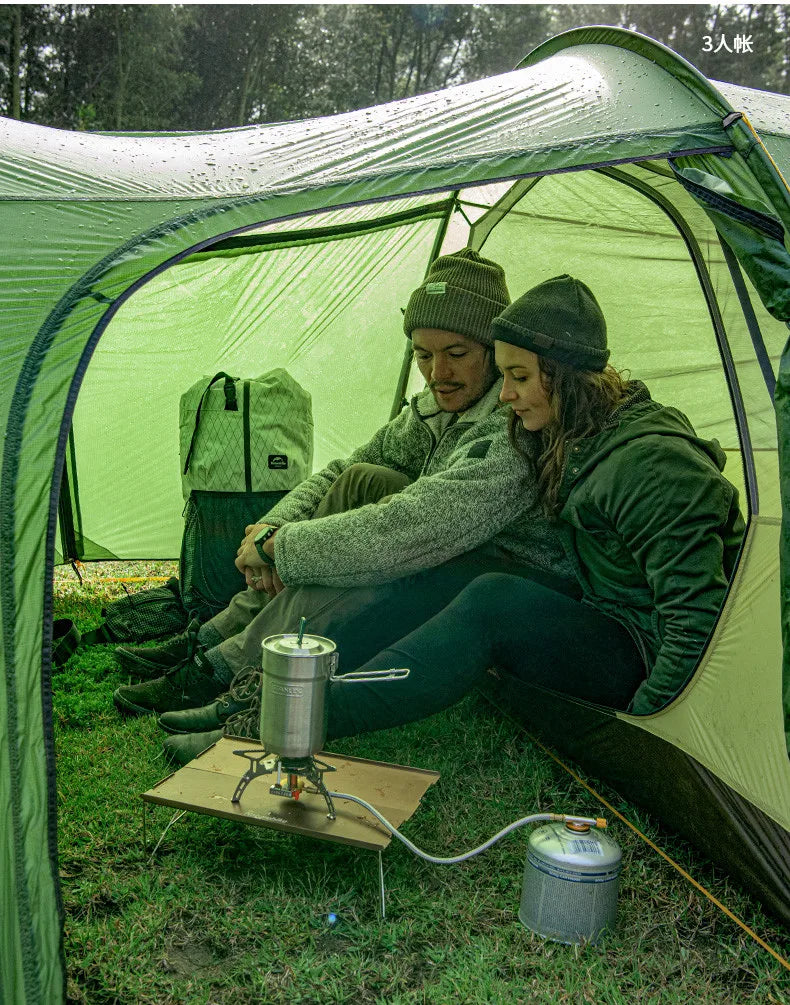 Naturehike Extended Camping Tunnel Tent – Waterproof Double-Layer | Lightweight | 2–4 Person Travel & Outdoor Use - Cast And Catch
