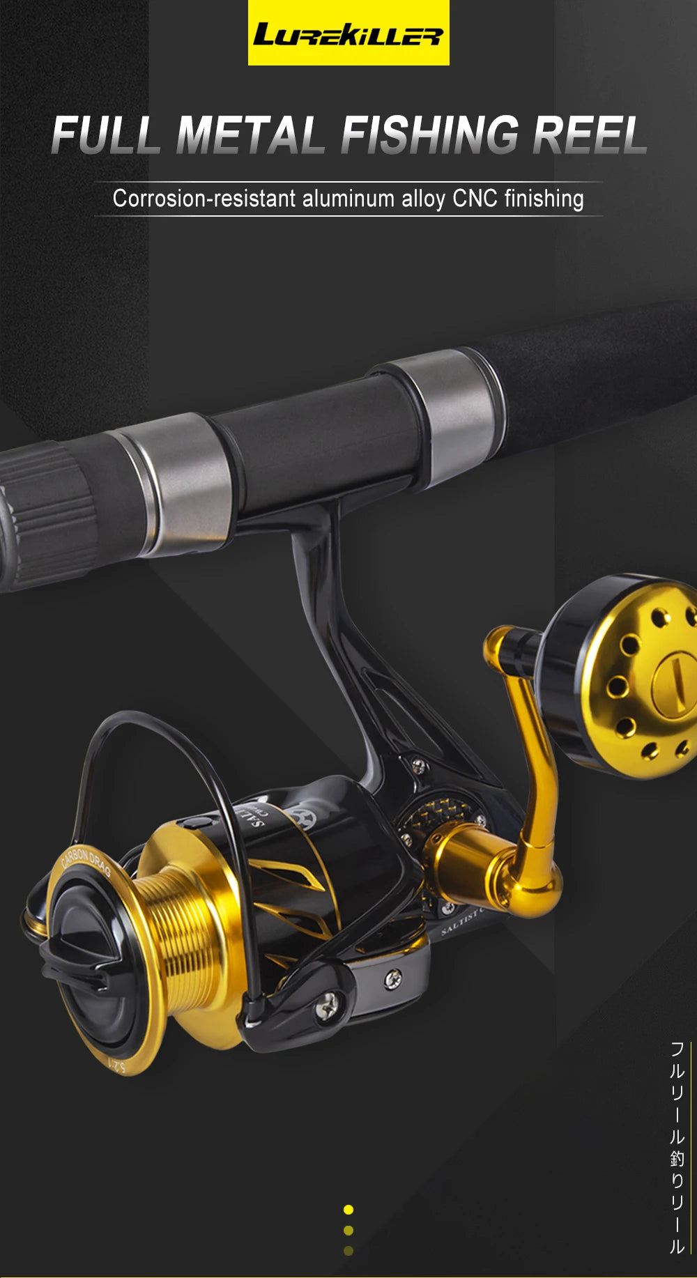 Lurekiller Saltwater Spinning/Jigging Reel – 10BB | Alloy Body | 35kg Drag | Japan Made - Cast And Catch