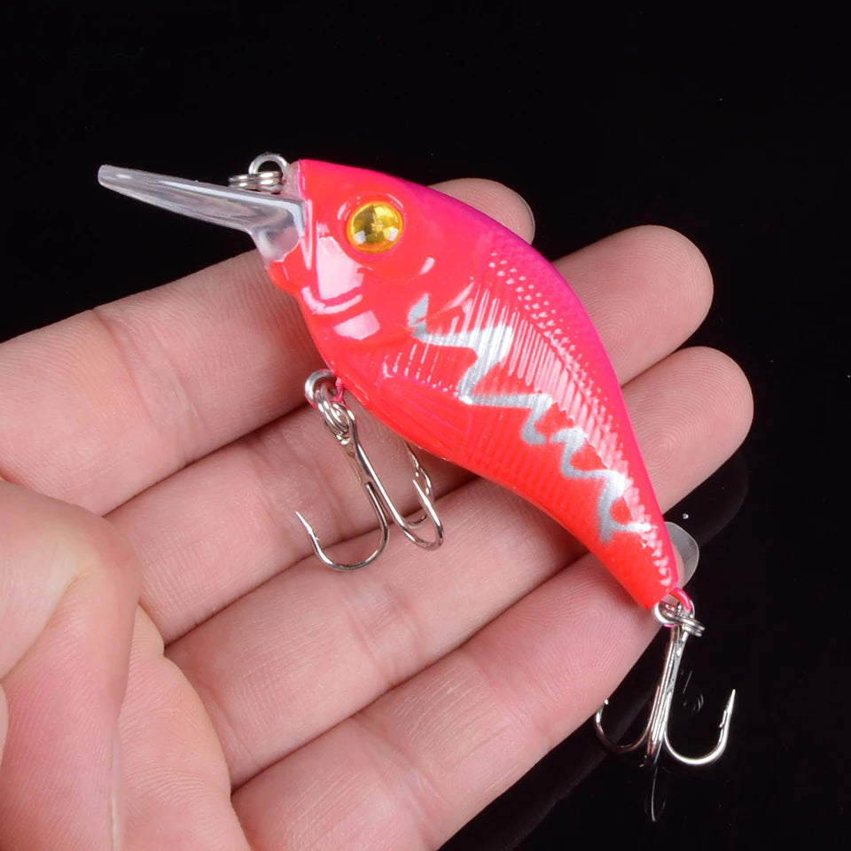 Hard VIB Minnow Lure – 7.5cm, 10.2g | Sinking Crankbait | Treble Hooks | 3D Eyes | Fishing Tackle - Cast And Catch