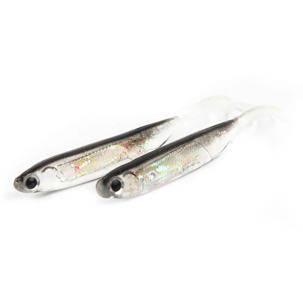5pcs Soft Bait Lures – 7–7.5cm, 1.7–2.7g | T-Tail Fish | Rainbow Color & Sequin | Swing/Spinner Fishing - Cast And Catch