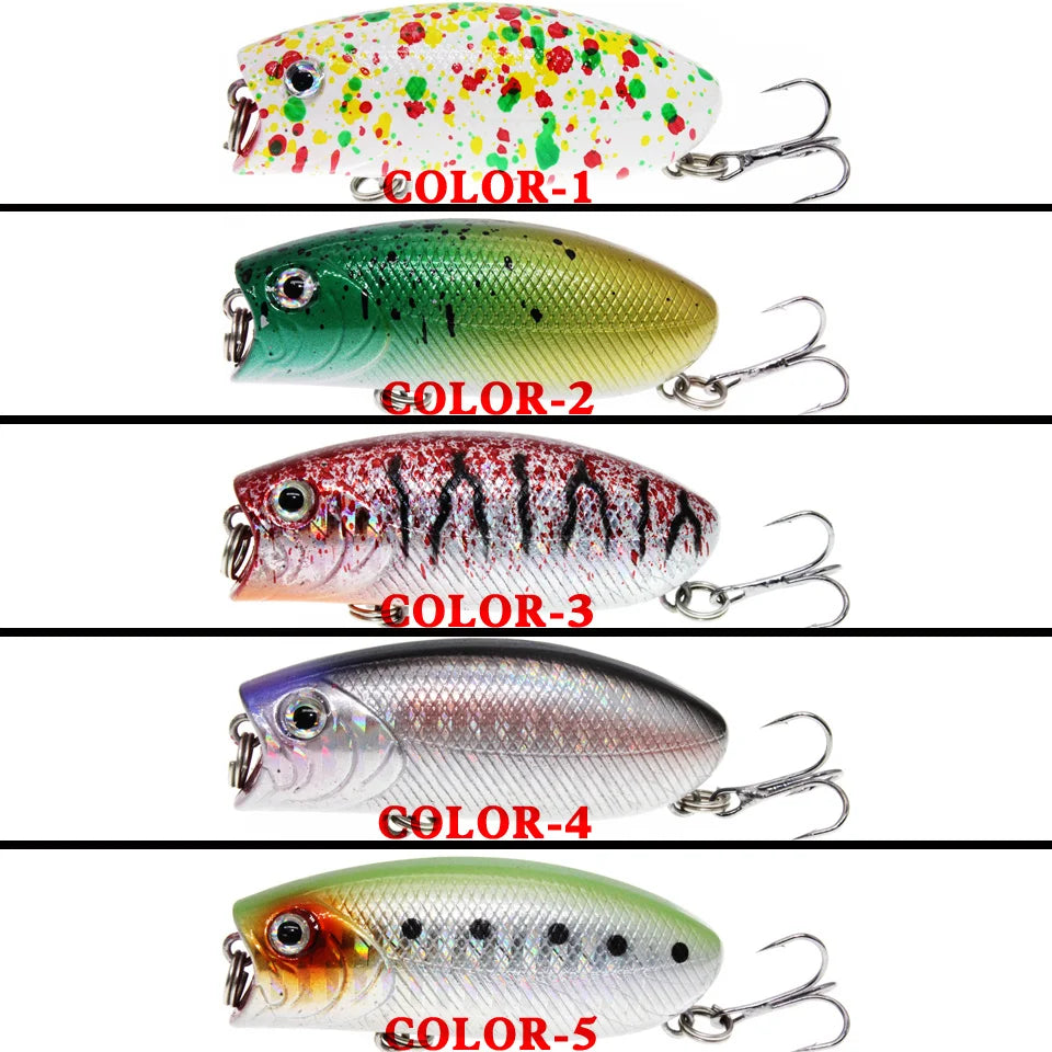 Wobbler Fishing Lure – Popper | Feather Hooks | Trolling/Topwater | Bass | Artificial Bait - Cast And Catch