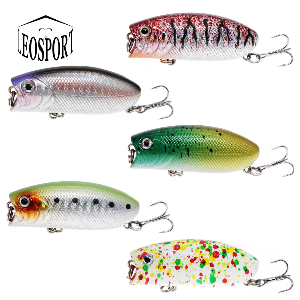 Wobbler Fishing Lure – Popper | Feather Hooks | Trolling/Topwater | Bass | Artificial Bait - Cast And Catch