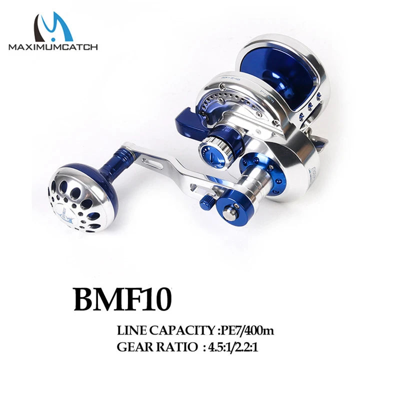 Maximumcatch Aluminum CNC Trolling/Jigging Reel – Left/Right Hand | Max Drag 10–19.5kg - Cast And Catch