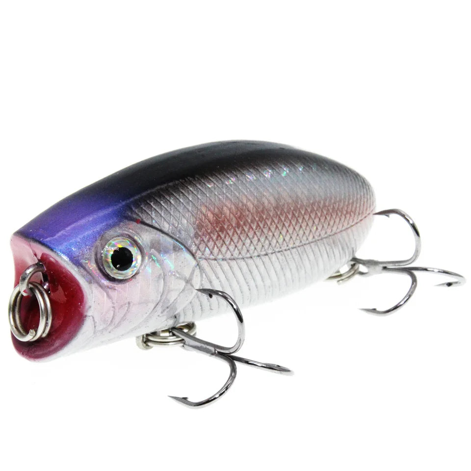 Wobbler Fishing Lure – Popper | Feather Hooks | Trolling/Topwater | Bass | Artificial Bait - Cast And Catch
