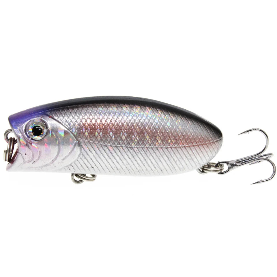 Wobbler Fishing Lure – Popper | Feather Hooks | Trolling/Topwater | Bass | Artificial Bait - Cast And Catch