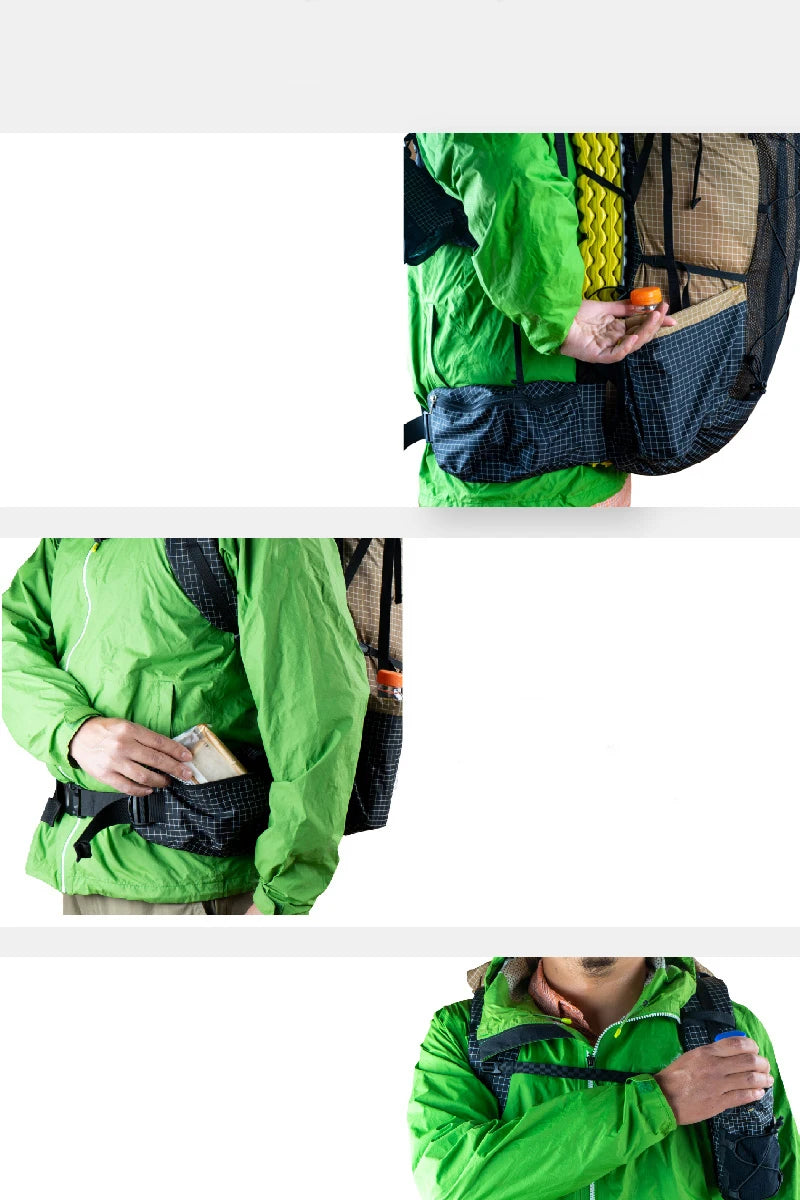 FLAME'S CREED Qi Dian Pro Backpack – 40+16L Ultralight | Frameless Travel, Camping & Hiking Outdoor Pack - Cast And Catch