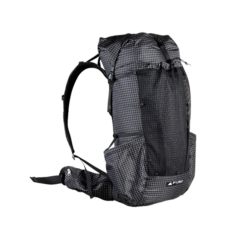 FLAME'S CREED Qi Dian Pro Backpack – 40+16L Ultralight | Frameless Travel, Camping & Hiking Outdoor Pack - Cast And Catch