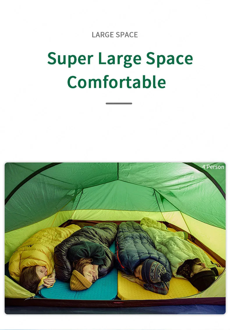 Naturehike Extended Camping Tunnel Tent – Waterproof Double-Layer | Lightweight | 2–4 Person Travel & Outdoor Use - Cast And Catch