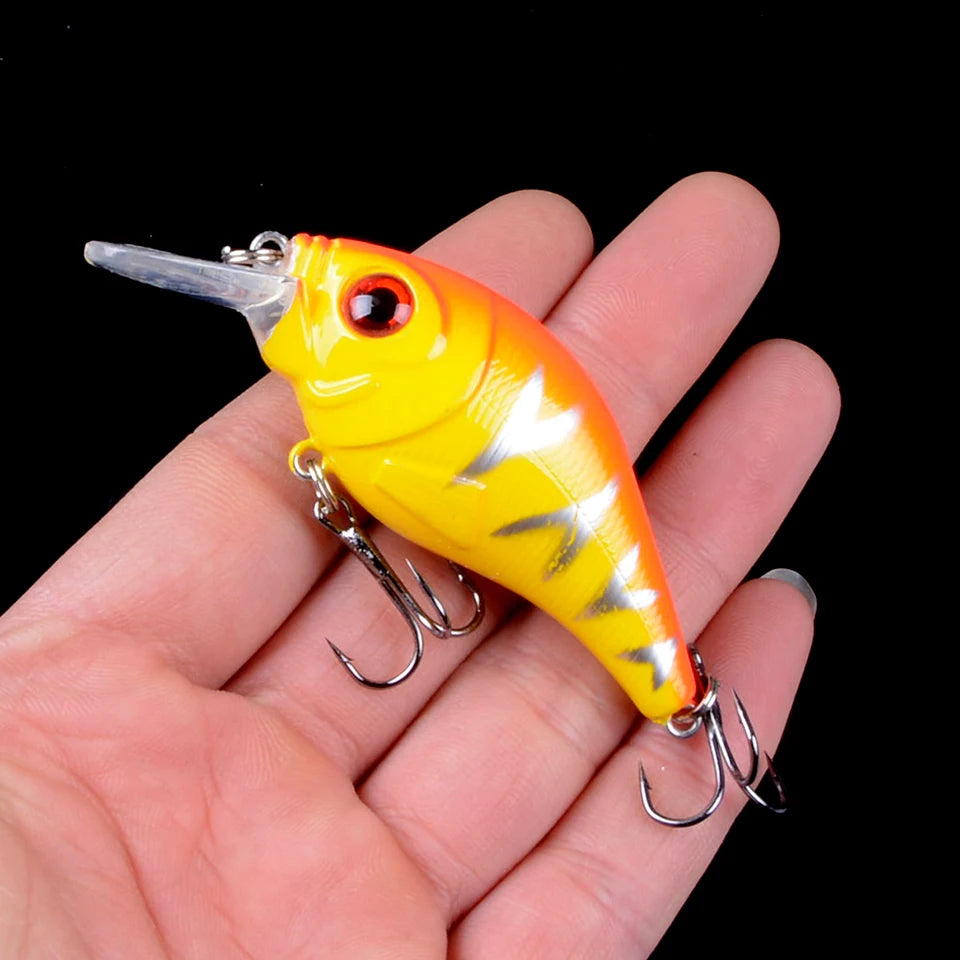 Hard VIB Minnow Lure – 7.5cm, 10.2g | Sinking Crankbait | Treble Hooks | 3D Eyes | Fishing Tackle - Cast And Catch