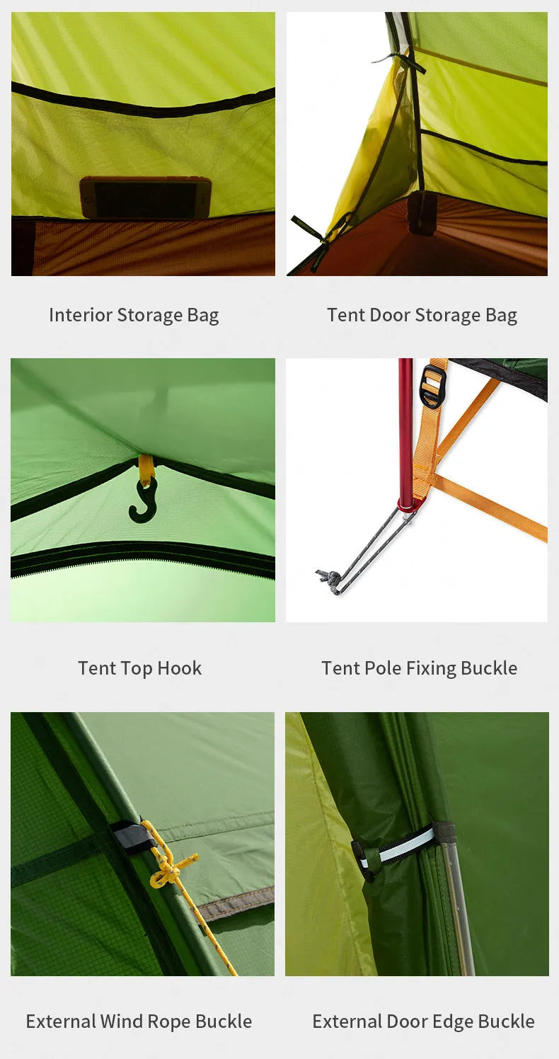 Naturehike Extended Camping Tunnel Tent – Waterproof Double-Layer | Lightweight | 2–4 Person Travel & Outdoor Use - Cast And Catch