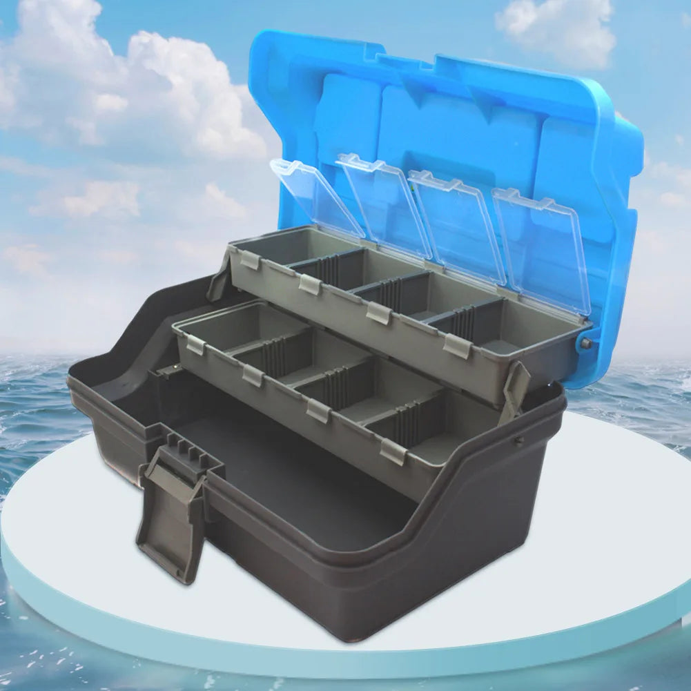3-Layer Folding Fishing Tackle Box – Multipurpose Storage with Handle | Fish Hook & Lure Organizer - Cast And Catch