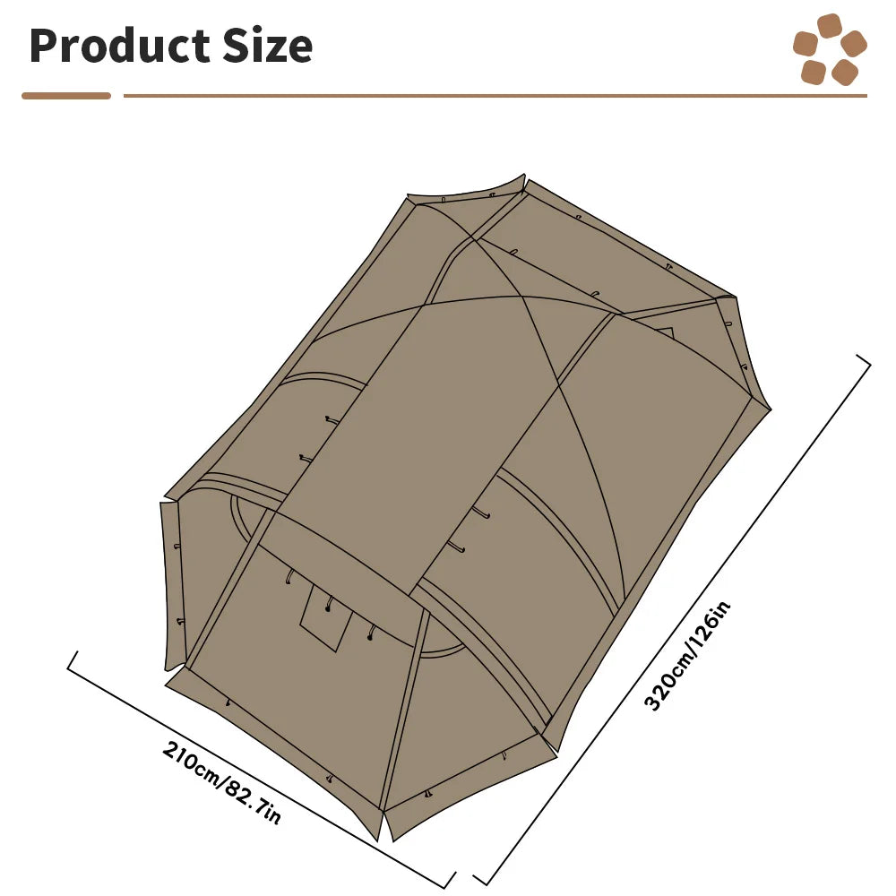 Fireproof Hot Tent – 2 Person Waterproof Dome | Stove Jack & Snow Skirt | Camping, Hiking, Hunting | 4-Season Winter Use - Cast And Catch