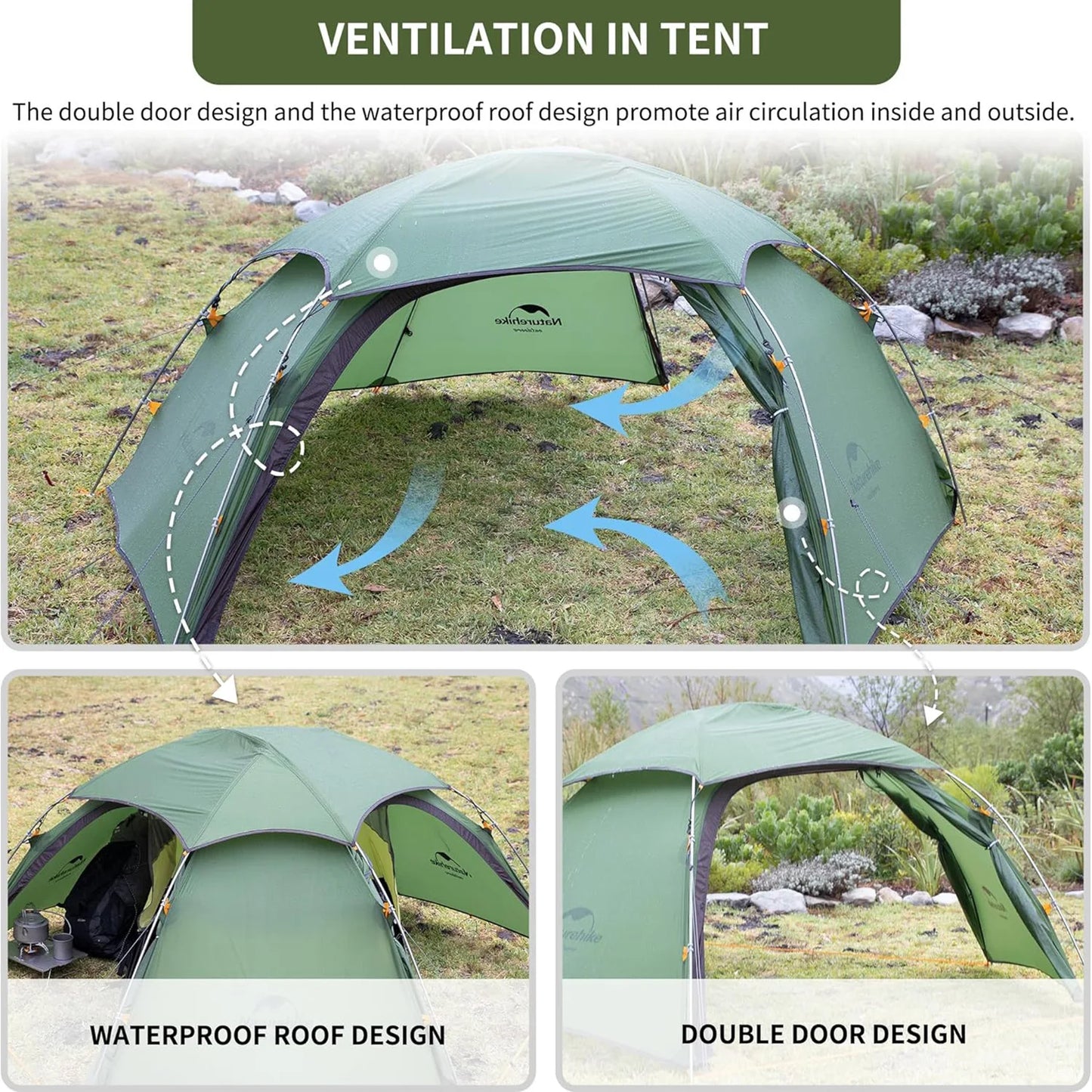 Naturehike Cloud Peak 2 Tent – Ultralight, Waterproof | 4-Season Backpacking & Camping Tent for 2-3 People | T-Zipper - Cast And Catch