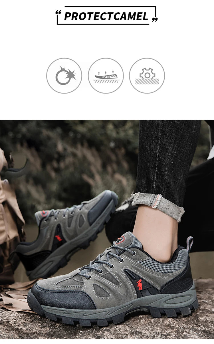Men’s Hiking Shoes – Lightweight, Non-Slip & Waterproof | Comfy Mountain Climbing Sneakers | Wear-Resistant & Sporty - Cast And Catch