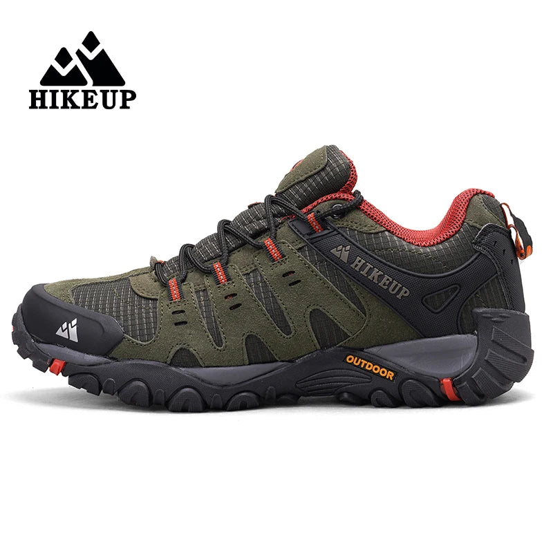 HIKEUP Men’s Hiking Shoes – Suede Leather | Wear-Resistant Outdoor Trekking, Walking & Hunting Tactical Sneakers - Cast And Catch