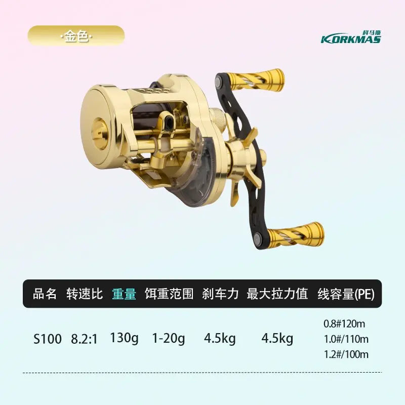 Korkmas Drum S100 – All-Metal Micro/Universal Reel | Long-Distance Casting | For Siniperca/Chuatsi - Cast And Catch