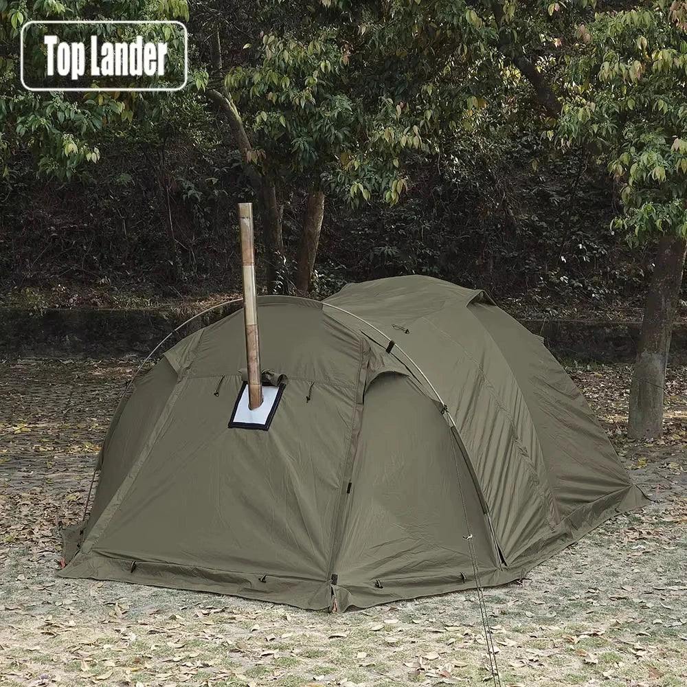 Fireproof Hot Tent – 2 Person Waterproof Dome | Stove Jack & Snow Skirt | Camping, Hiking, Hunting | 4-Season Winter Use - Cast And Catch
