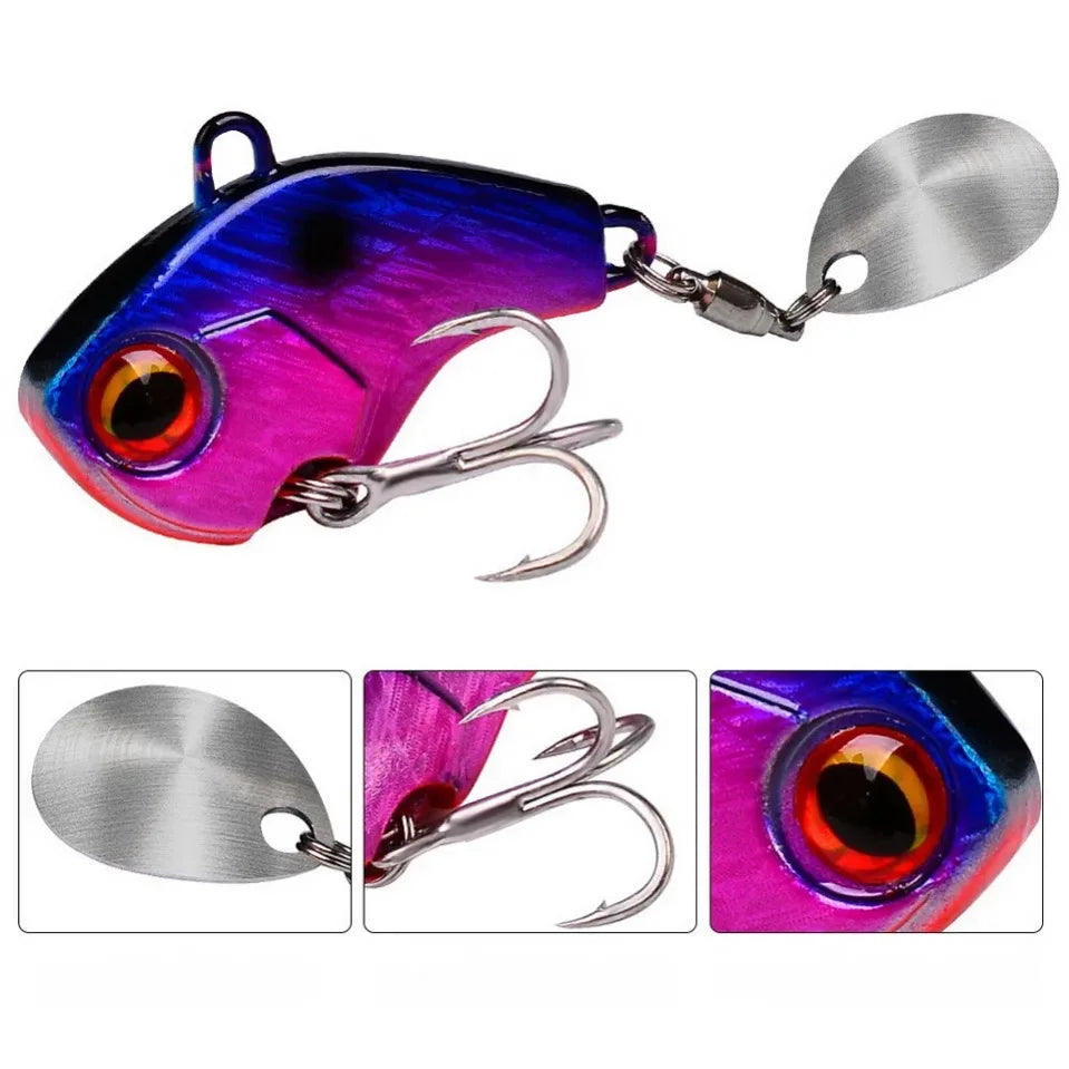 Rotating Metal VIB Lure – 6g, 15g, 28g | Vibration/Spinner/Spoon | Hard Bait | Winter Fishing | Artificial - Cast And Catch