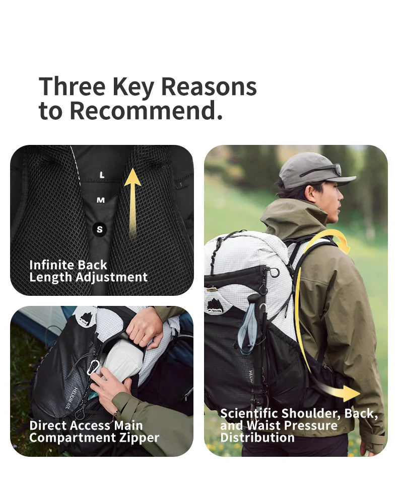 Naturehike 2025 Hiking Backpack – 40L Large Capacity | Ergonomic Design | Waterproof with Raincover | Travel & Trekking Bag - Cast And Catch