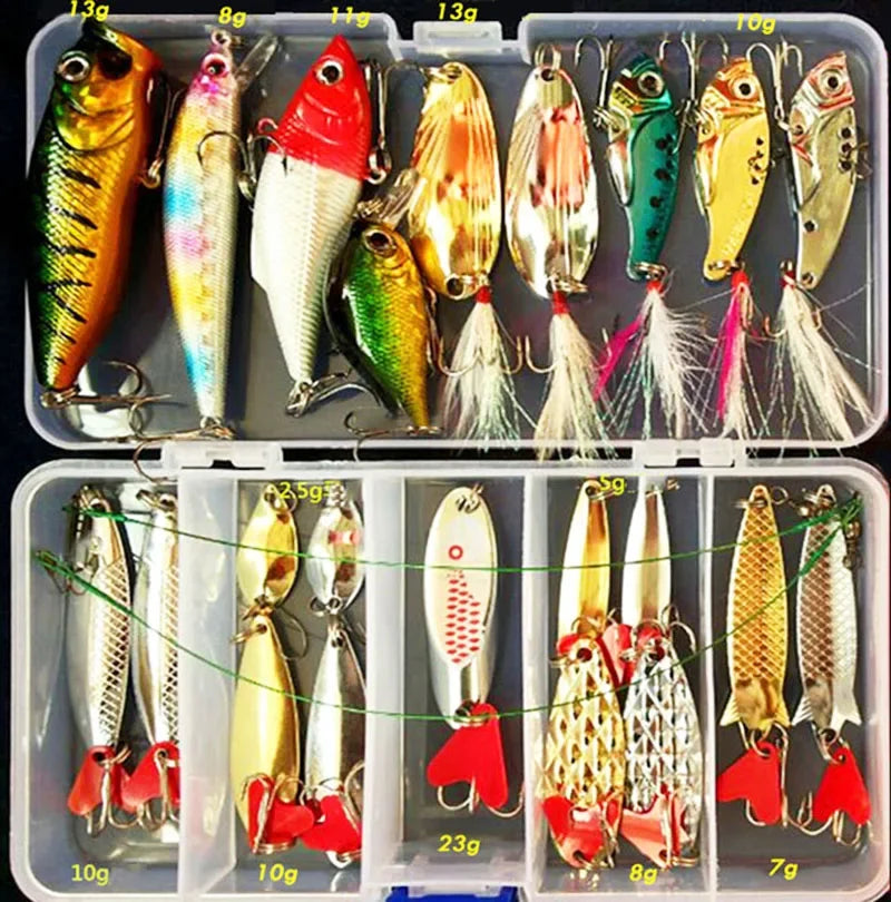 Fishing Lure Set – Hard & Soft Baits | Wobblers, Metal Jigs, Spoons, Silicone Lures | Fishing Tackle Accessories - Cast And Catch