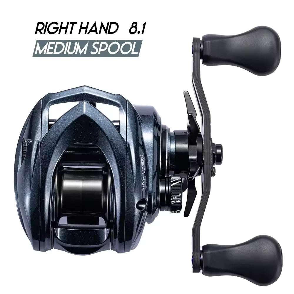 CYLIUS ASHMOON Alloy Baitcasting Reel – 8.1:1 High Gear Ratio | Max Drag 6kg | Long Handle | BFS / All-Purpose / Sea Fishing - Cast And Catch