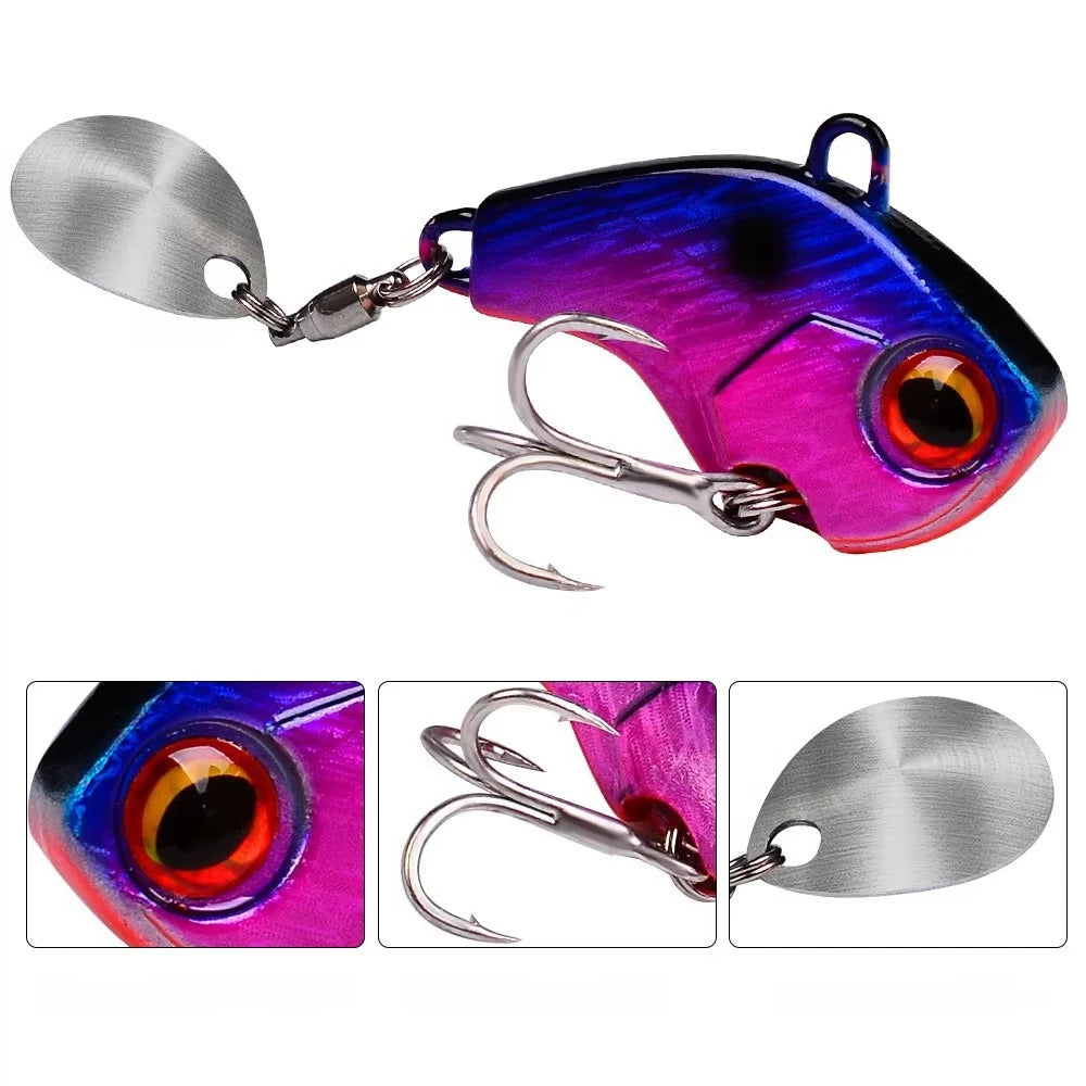 Rotating Metal VIB Lure – 6g, 15g, 28g | Vibration/Spinner/Spoon | Hard Bait | Winter Fishing | Artificial - Cast And Catch