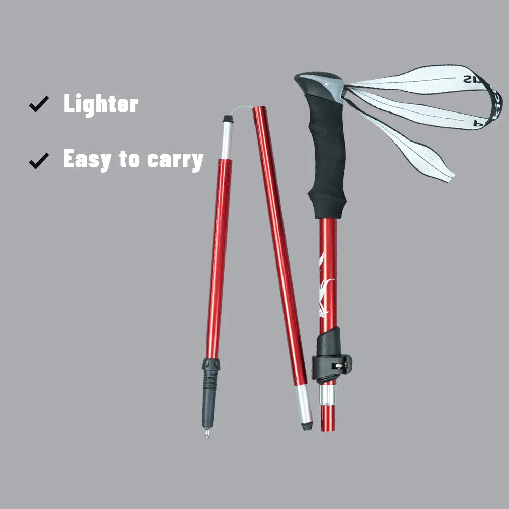 2pcs Hiking/Trekking Poles – Collapsible, Ultralight Folding Walking Sticks | For Men, Women & Seniors - Cast And Catch