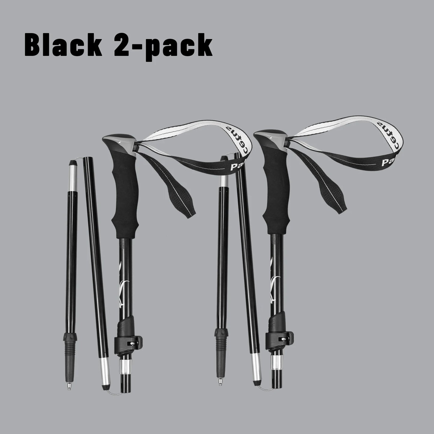 2pcs Hiking/Trekking Poles – Collapsible, Ultralight Folding Walking Sticks | For Men, Women & Seniors - Cast And Catch