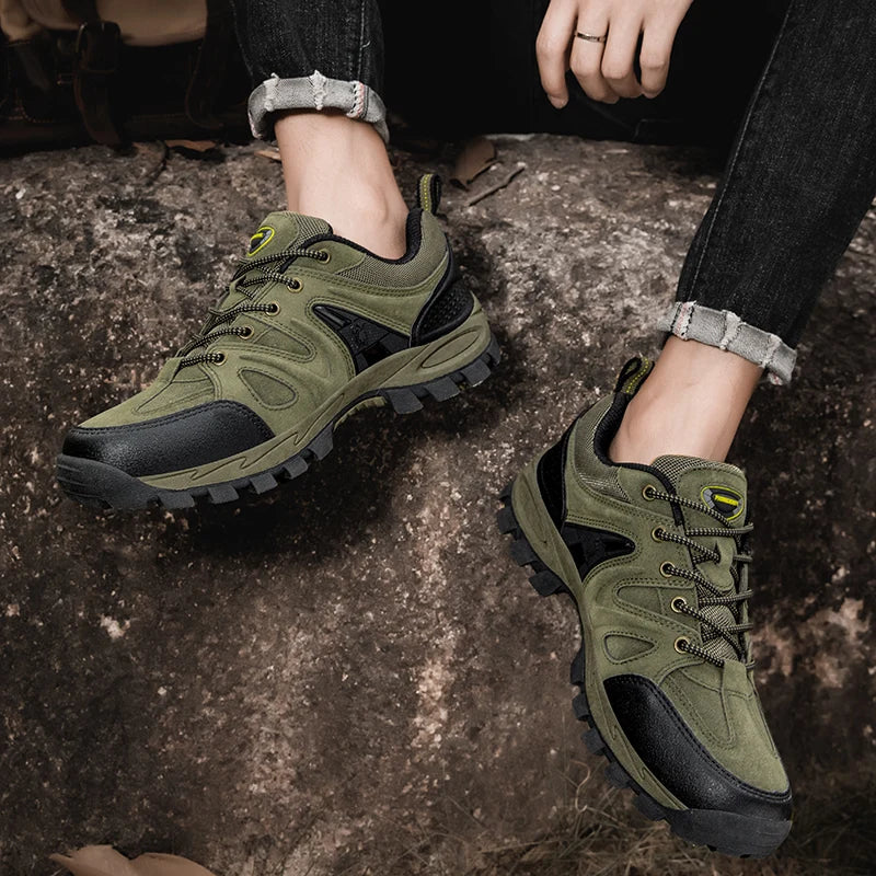 Men’s Hiking Shoes – Lightweight, Non-Slip & Waterproof | Comfy Mountain Climbing Sneakers | Wear-Resistant & Sporty - Cast And Catch