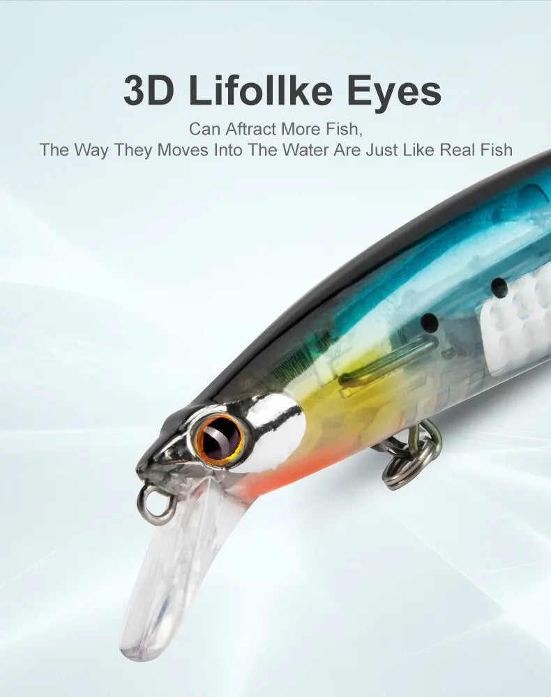 Floating Sea Bass Minnow Lure – 130mm, 20g | Flash Blade | Hard Lure | Good Action | Pike & Bass Tackle - Cast And Catch