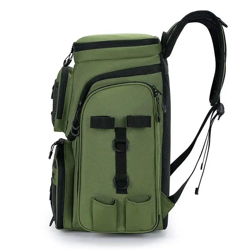 New Fishing Backpack – 50L Chest Bag with Rod Holders | Tackle & Lure Organizer | Outdoor Camping & Hiking Large Backpack - Cast And Catch