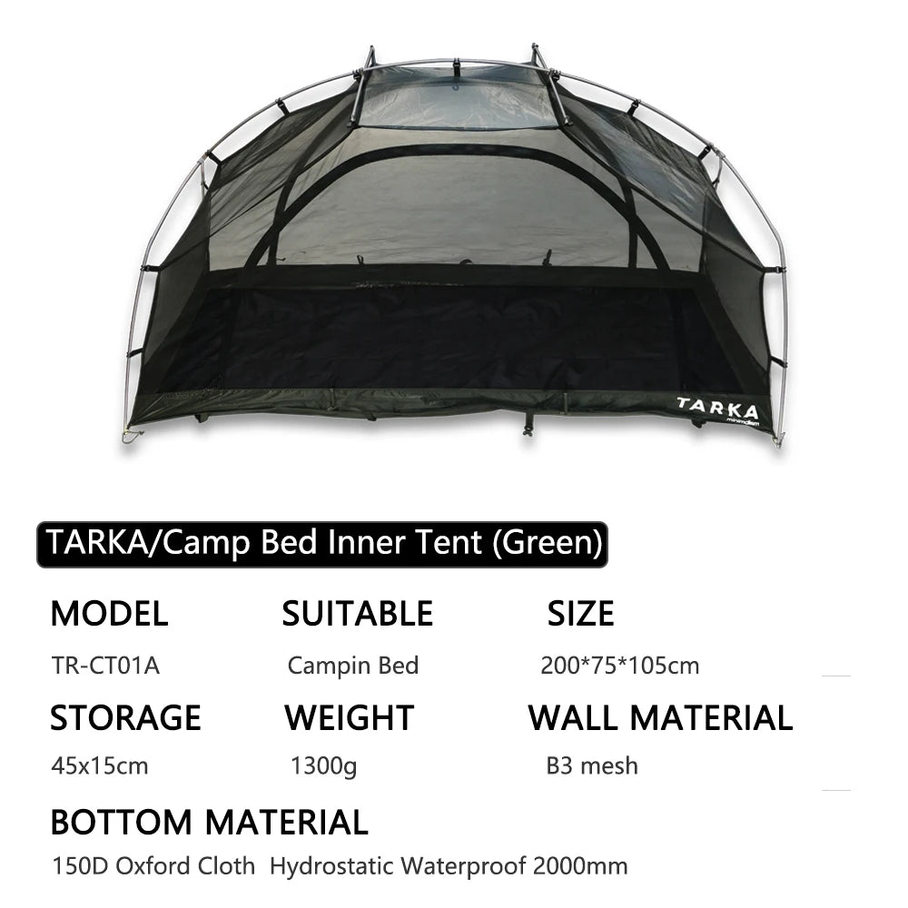 TARKA Camping Bed Inner Tent – Insect-Protection Mesh | For One Person | Summer Hiking & Wild Camping Use - Cast And Catch