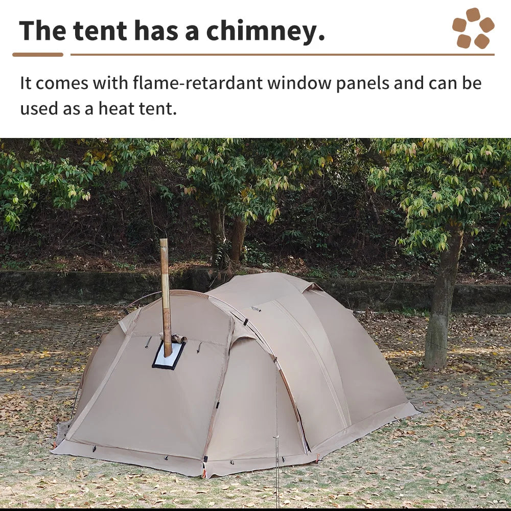 Fireproof Hot Tent – 2 Person Waterproof Dome | Stove Jack & Snow Skirt | Camping, Hiking, Hunting | 4-Season Winter Use - Cast And Catch