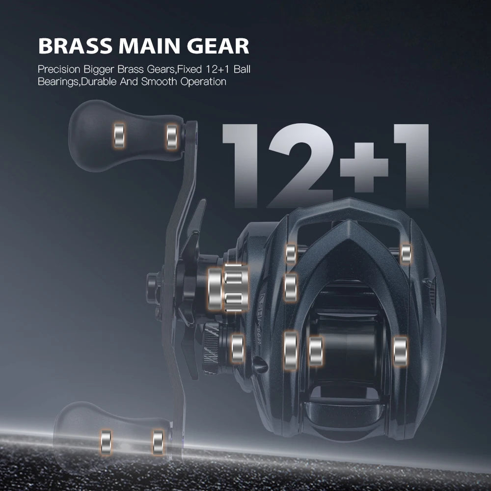 CYLIUS ASHMOON Alloy Baitcasting Reel – 8.1:1 High Gear Ratio | Max Drag 6kg | Long Handle | BFS / All-Purpose / Sea Fishing - Cast And Catch