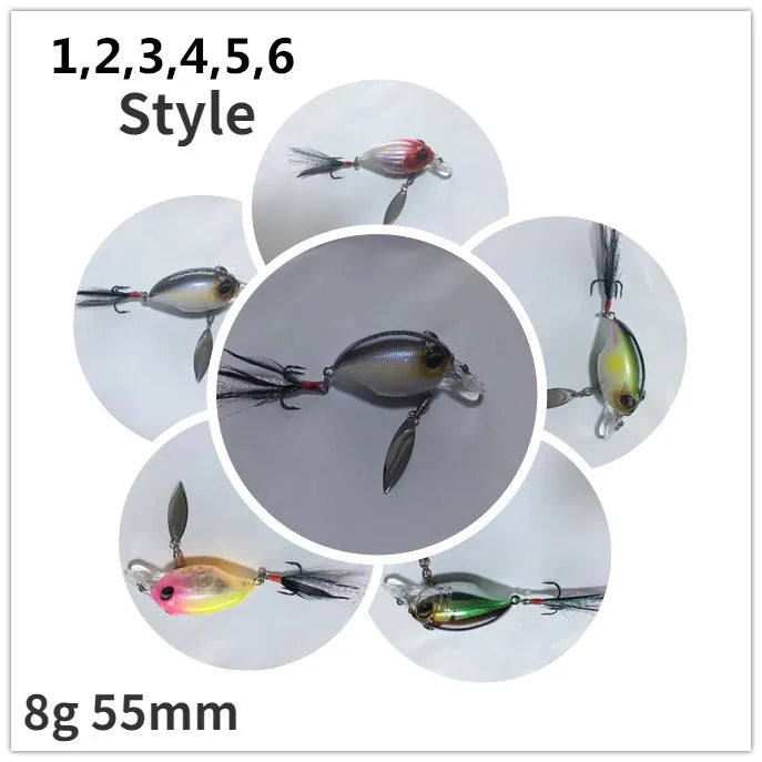 Micro Tappy Fishing Lure – Artificial Hard Bait Crank Wobbler | Tongue Plate Spinning Spoon with Feather | Trout Bait - Cast And Catch